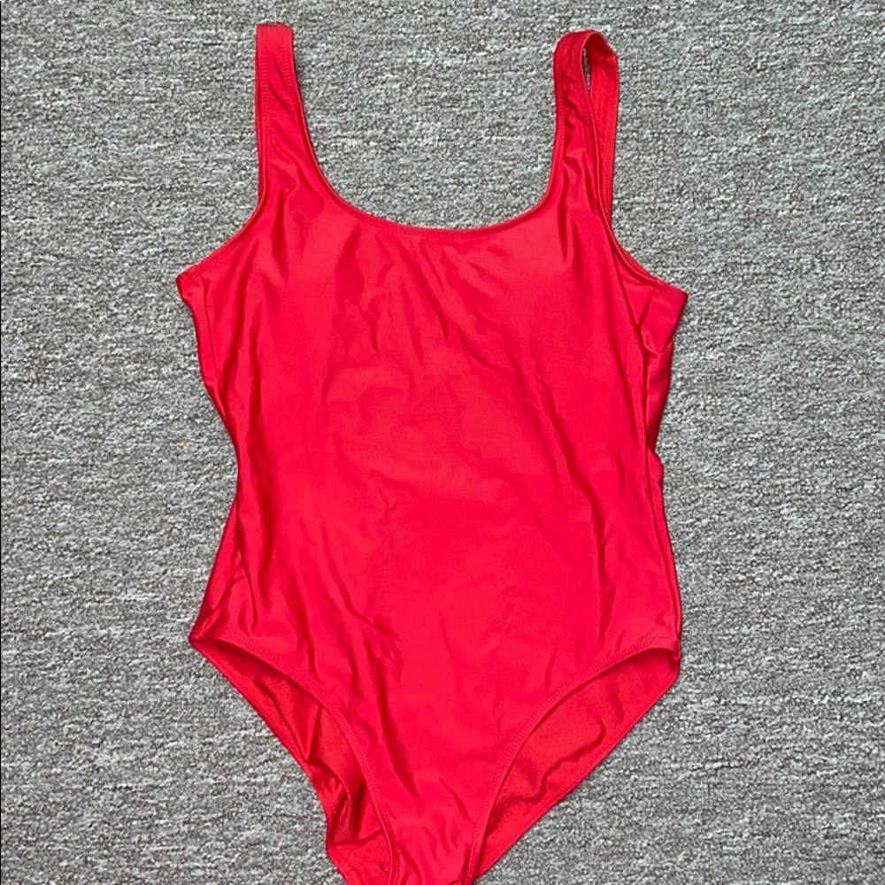 Red swimsuit